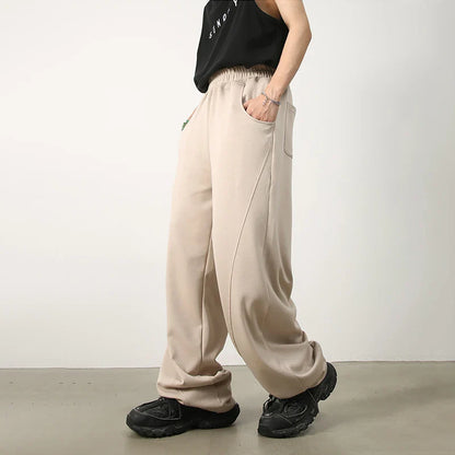 Bonsir Baggy Sweatpants Men Wide Leg Casual Pants Men Oversize Gray Khaki Trousers Male Loose Korean Streetwear Old Money