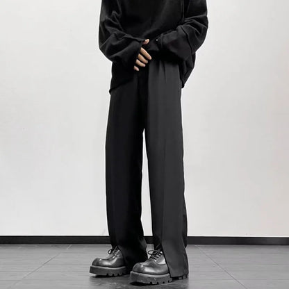 sanyamk Black Suit Pants Men Plus Size Social Mens Dress Pants Korean Loose Straight Casual Pants Mens Office Formal Trousers M-5XL