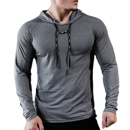 sanyamk Mens Fitness Tracksuit Running Sport Hoodie Gym Joggers Hooded Outdoor Workout Athletic Clothing Muscle Training Sweatshirt Tops