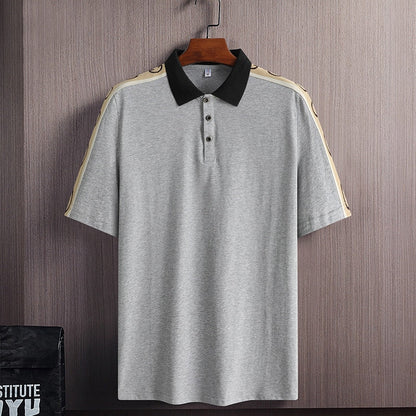 sanyamk Korea Style Solid 2022 Brand Fashion Black White Polo Shirts Short Sleeve Men's Summer Breathable Tops Tee Oversize 6XL 7XL 8XL