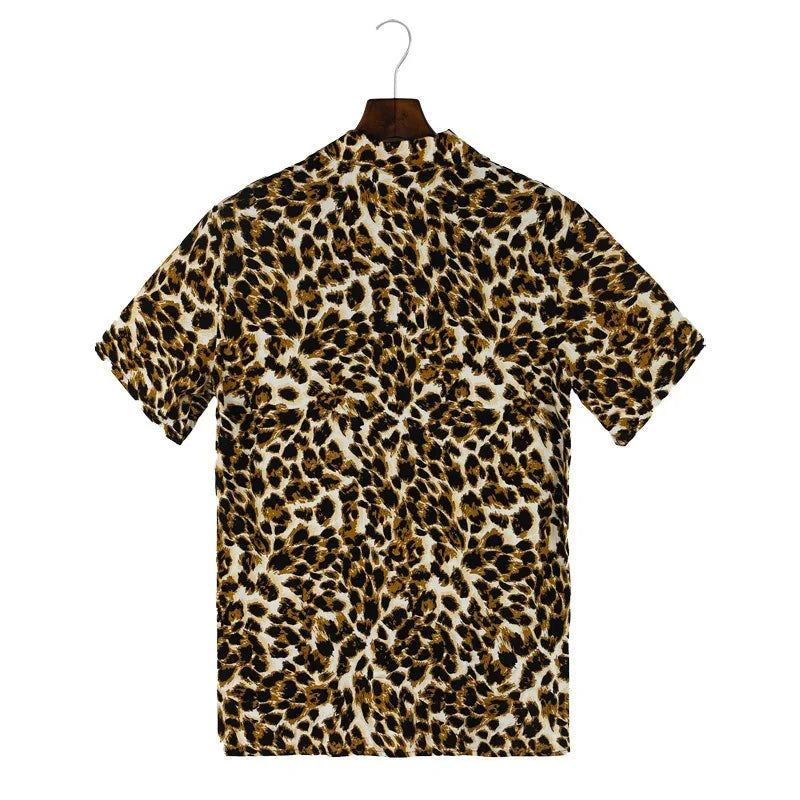 sanyamk New Leopard Print Men's Trend Shirt Blouse