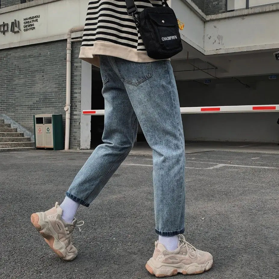 Bonsir Spring and Autumn New Fashion Trend Retro Jeans Men's Casual Elastic Comfortable High-Quality Large Size Trousers G101