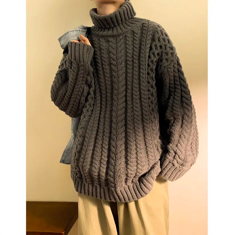 Bonsir Autumn Winter Thicken Women's Turtleneck Sweater Loose Fashion Knitted Pullovers Solid Color Female Warm Jumper New