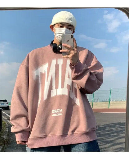 sanyamk  -  Mens Letter Printed Sweatshirts Spring New Unisex Pullovers Harajuku O Neck Hip Hop Hoodies