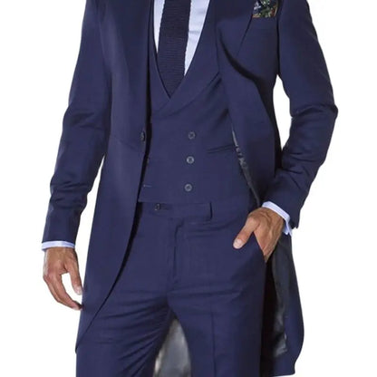 sanyamk Men Suits 3 Pieces For Wedding Custom Made Groom Long Male Fashion Blazer Jacket Vest Pants Groomsmen Costume Terno Slim