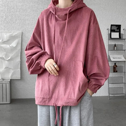 sanyamk  -  Autumn Stand Collar Hoodies Sweatshirts Men Woman Fashion Pink Black Khaki Hip Hop Hoody Male Brand Casual Loose Tops