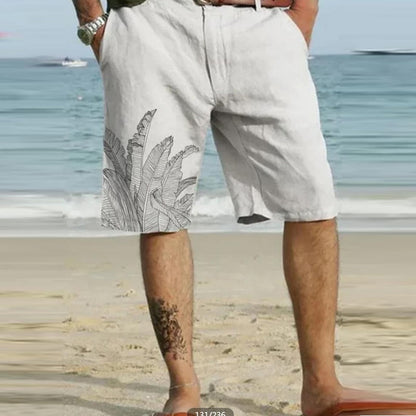Bonsir Vintage Graphic Print Mens Shorts Beach Vacation Casual Loose Straight Short Pant 2023 Spring Summer Fashion Men Shorts Seaside
