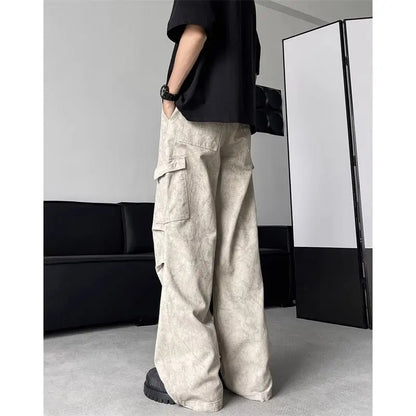 sanyamk Spring and Autumn American Street Fashion Personalized Straight Tube Men and Women Loose Hip Hop Retro Casual Wide Leg Pants y2k