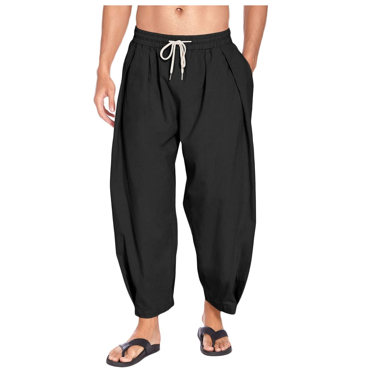 Bonsir Harem Pants Men Streetwear Cloose Joggers Mens Pants Cotton Causal Men Trousers Beach