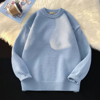 sanyamk Mens Solid Harajuku Warm Knitted Sweaters Pullover Men Vintage 15 Colors Winter Sweater Male Japanese Wool Sweater