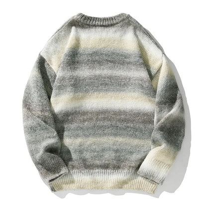 Bonsir Autumn Knitted Sweater Men Color Stripe Jumper Fashion Korean Causal Pullovers Knitwear Clothing Tops Male Female Plus Size