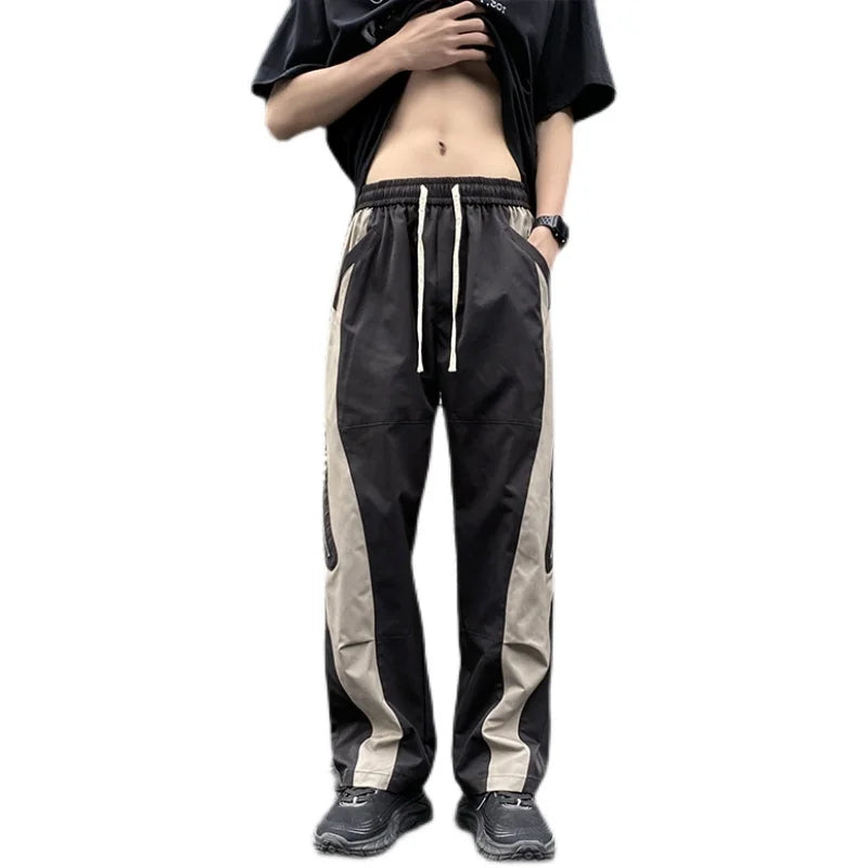 sanyamk Techwear Parachute Cargo Pants Men Patchwork Zipper Loose Casual Trousers Male Summer Streetwear Hip Hop Spliced 5XL