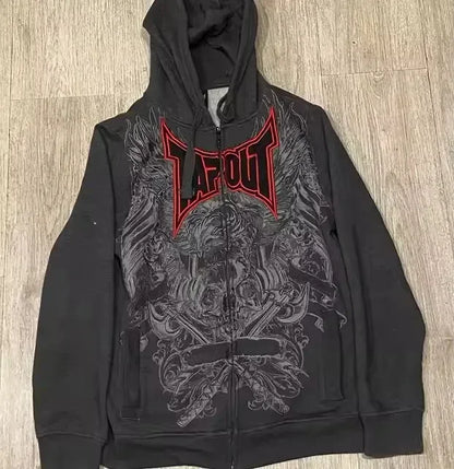 sanyamk  -  Streetwear Hoodies Y2K Men Women Clothes American Retro Skull Graphic Print Oversized Hoodies Sweatshirts Rock Pullover Hoodies