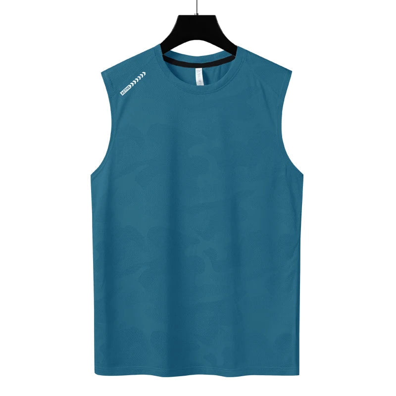 sanyamk 2024 Summer New Sports Running Undershirt Men'S Sleeveless T-Shirt Ultra-Thin Shoulders Fitness Bottoming Shirt Casual Fashion