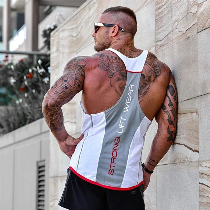 sanyamk Mens Bodybuilding Tank top Gyms Fitness sleeveless shirt New Male Cotton clothing Fashion Singlet vest Undershirt vest for men