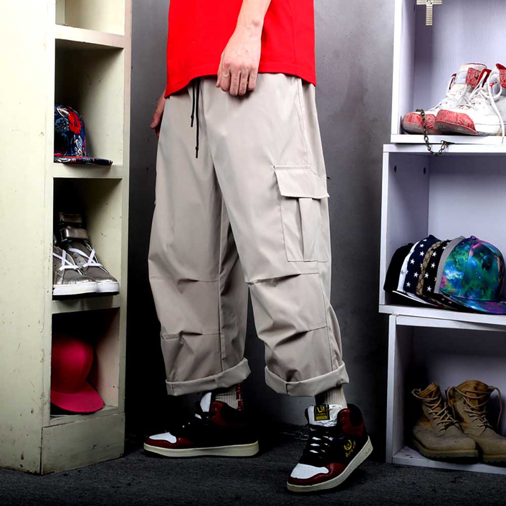 sanyamk Spring Summer Fashion Loose Baggy Trousers Men's Casual Cargo Pants Wide Leg Big Pocket Hiphop Harem Streetwear Clothing