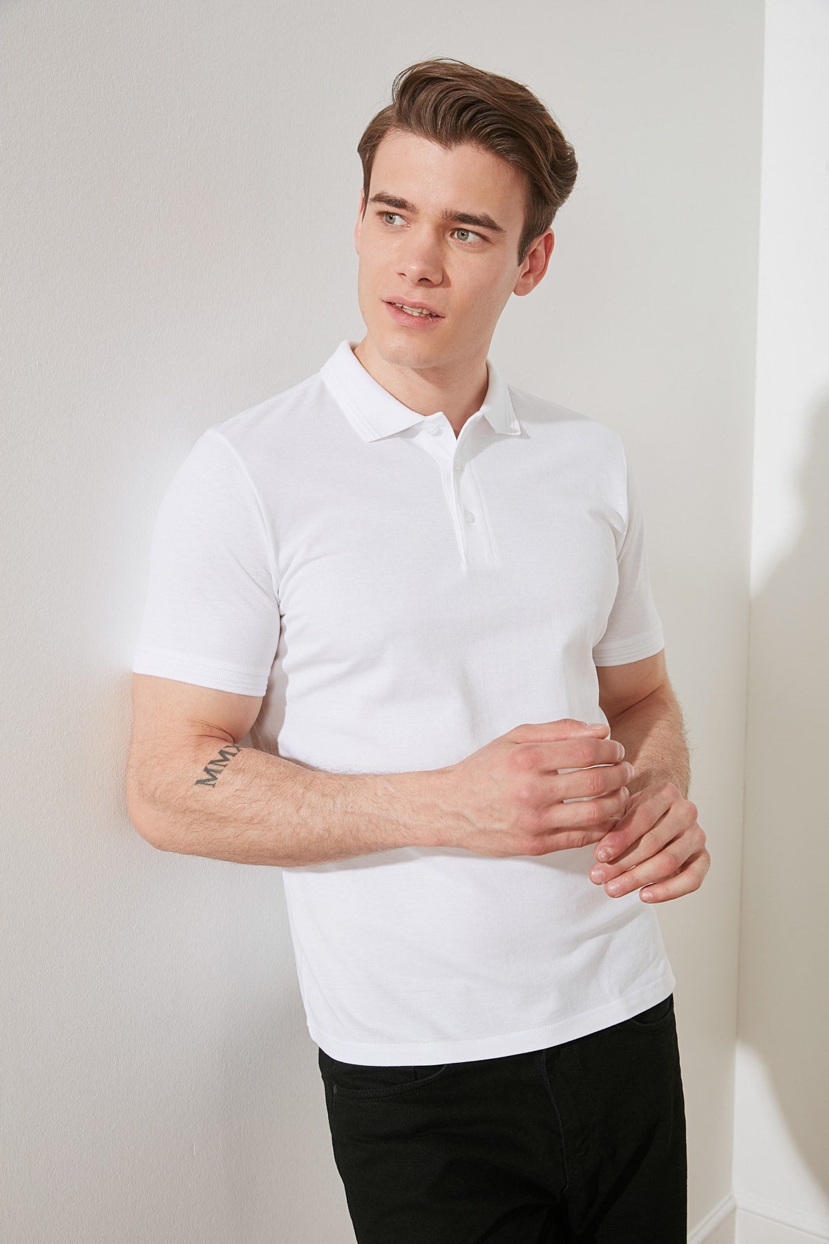 sanyamk Male Colar Jacquard Polo Collar T-Shirt TMNSS20PO0009 Men 'S Clothing Fashion 2021 Summer Spring Male Top T-shirt футболка