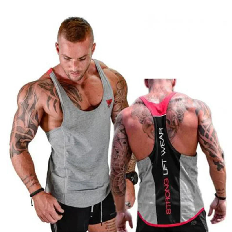 sanyamk Mens Bodybuilding Tank top Gyms Fitness sleeveless shirt New Male Cotton clothing Fashion Singlet vest Undershirt vest for men