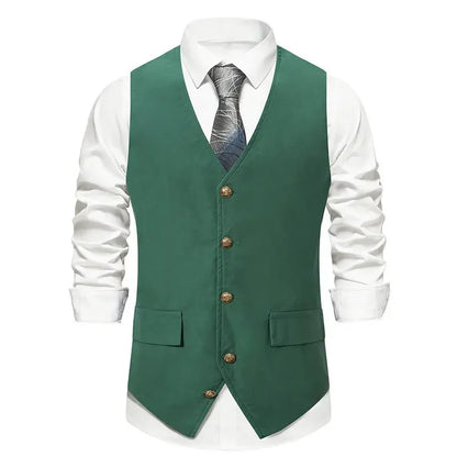 sanyamk  -  Men's Autumn and Winter New Suit Vest Solid Single Breasted Men's Vest