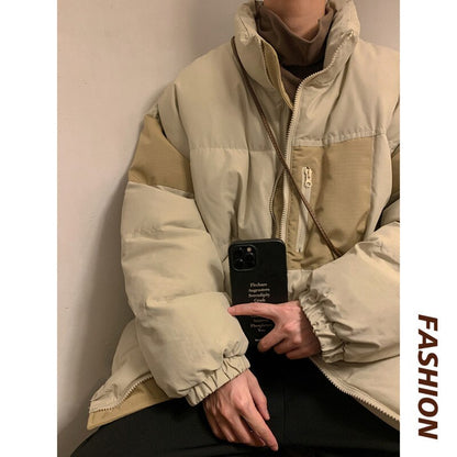 Bonsir Winter Jacket Men Warm Fashion Retro Thicken Jacket Men Japanese Streetwear Loose Thick Short Coat Mens Parker Clothes M-2XL