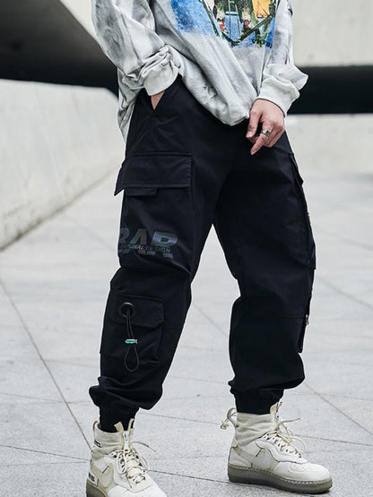 Bonsir Men Cargo Pants Multiple Pockets Casual Pants Streetwear Sweatpant Harajuku Leggings Trousers Hip Hop Overalls Jogger Men Pants