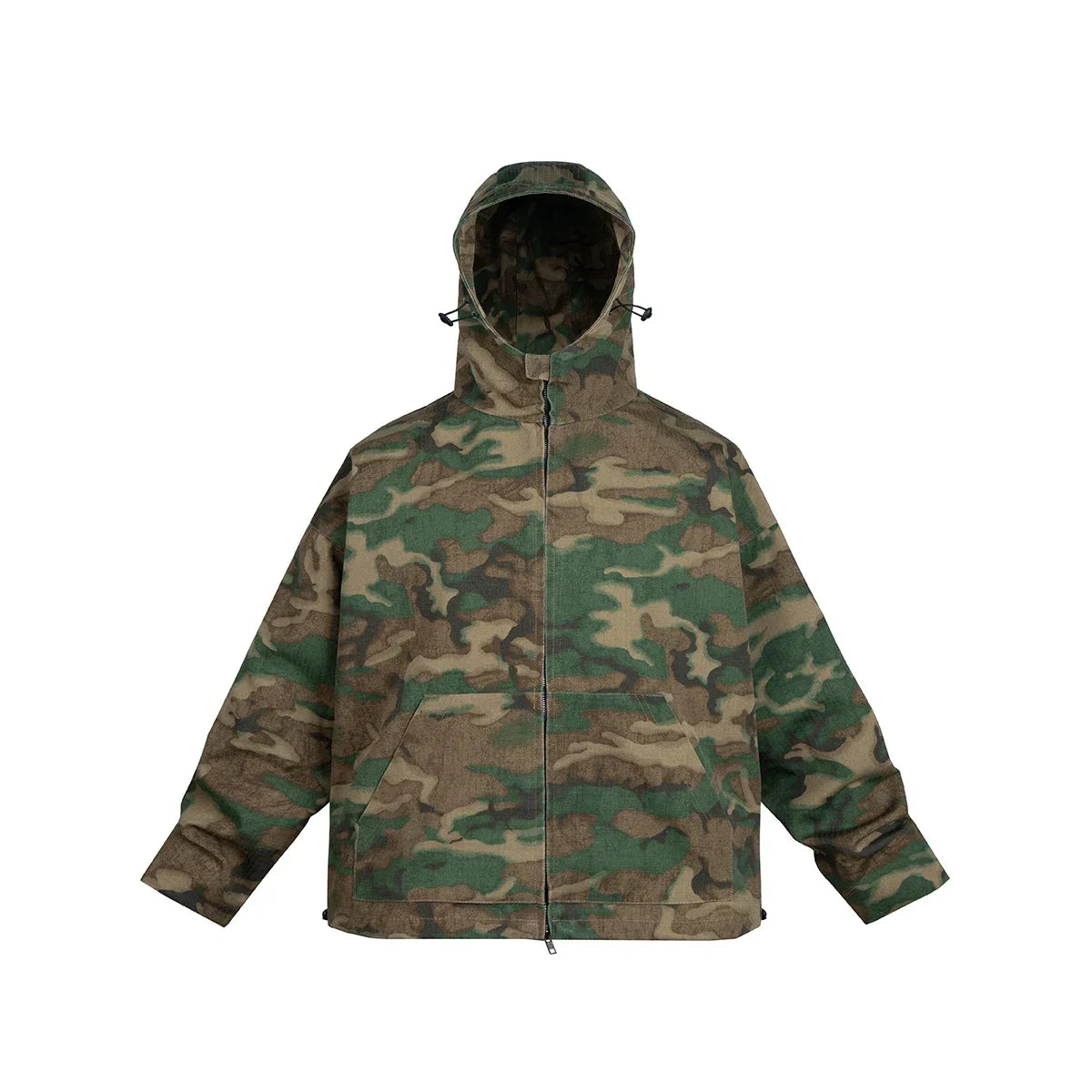 sanyamk Streetwear Color Match Camouflage Hooded Jacket for Men and Women Windbreaker Casual Loose Coat Outwear Baggy Patchwork Clothes