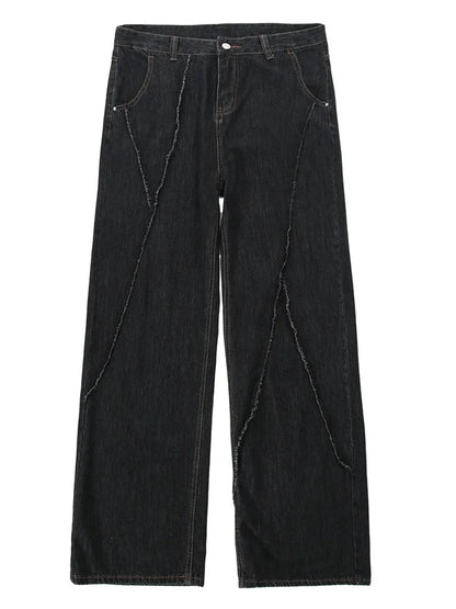 sanyamk Hip Hop Distressed Shabby Jeans Pants Men Ripped Patchwork Denim Trousers Male Oversize Loose Japanese Streetwear 5XL