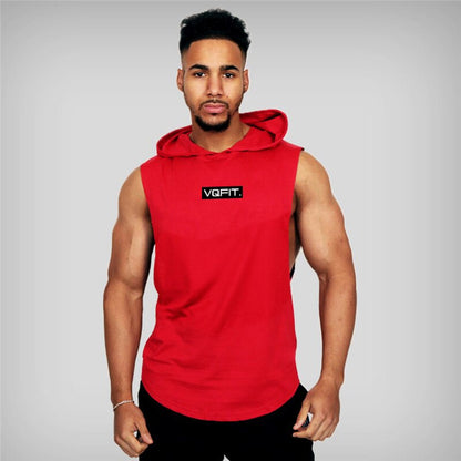 sanyamk Running Vest Brand Gym Clothing Mens Bodybuilding Hooded Tank Top Cotton Sleeveless Vest Sweatshirt Fitness Workout Sportswear