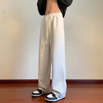 Bonsir Spring Summer Sweatpants Men Straight Casual Pants Male Korean Loose Drawstring Pants Men's Joggers Sports Streetwear Trousers