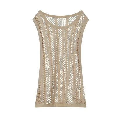 sanyamk  Men Tank Tops Sleeveless Undershirt Sexy Mesh Sheer Hollow Vest See Through Fishnet T Shirt Muscle Tee Singlet