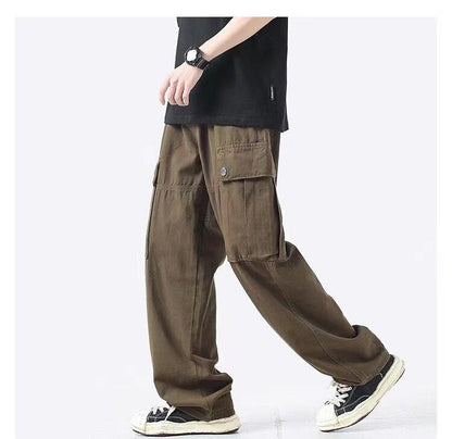 sanyamk Men's Loose Fashion Trend Large Pocket Casual Pants Japanese Style Retro Trousers 3 Color Sweatpants Plus Size S-3XL