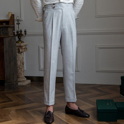 sanyamk Italy Business Dress Pants Men High Quality Office Social Suit Pants Casual Wedding Groom Trousers Gray Pantaloni Uomo Casual