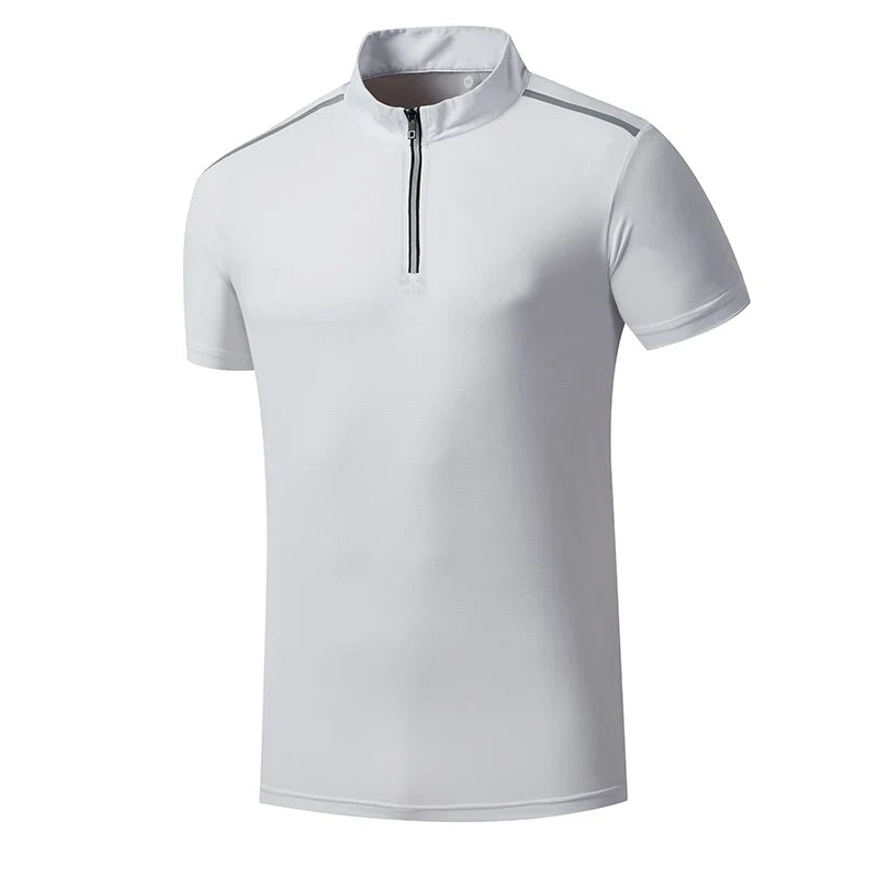 sanyamk Summer New Ice Silk Cool Nylon Ultra-Slip Polo Shirt With High Quality Casual Trend Thin Fashion Short-Sleeved T-Shirt