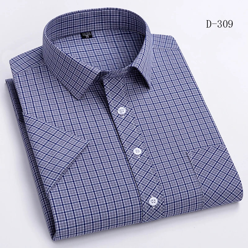 sanyamk Plaid Short Sleeve Shirts For Man Cotton England Preppy Classic Checked Summer New Fashion Clothing Businessman Casual Shirts