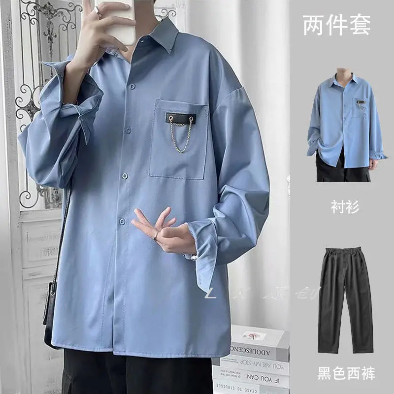 sanyamk New Men's Casual Sets T-Shirts + Pants 2023 Spring Autumn Sportswear Jogger Sets Male Fashion Tracksuits Tee Tops Hombre A74