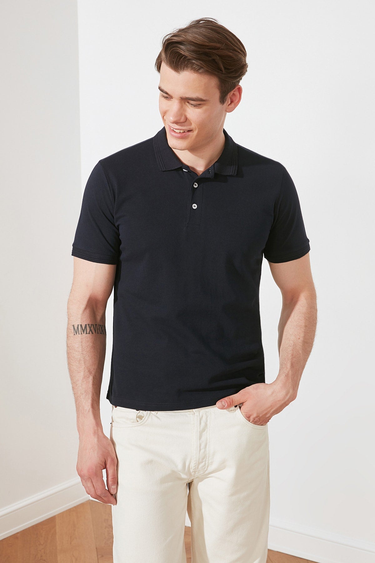 sanyamk Male Colar Jacquard Polo Collar T-Shirt TMNSS20PO0009 Men 'S Clothing Fashion 2021 Summer Spring Male Top T-shirt футболка