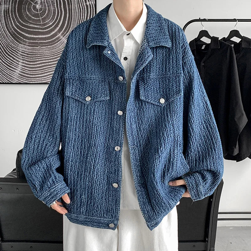 sanyamk Spring Denim Coats and Jackets Loose Oversize Sequins Jean Jacket Street Style Daily CasualTop Vintage Mens Coat Clothes A23