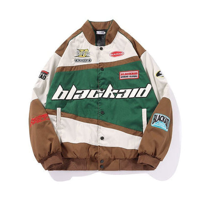 sanyamk Streetwear Letter Print Motorcycle Jacket Men Chaquetas Hombre Hip Hop Vintage Cotton Couples Spring Baseball Jacket Unisex Coat