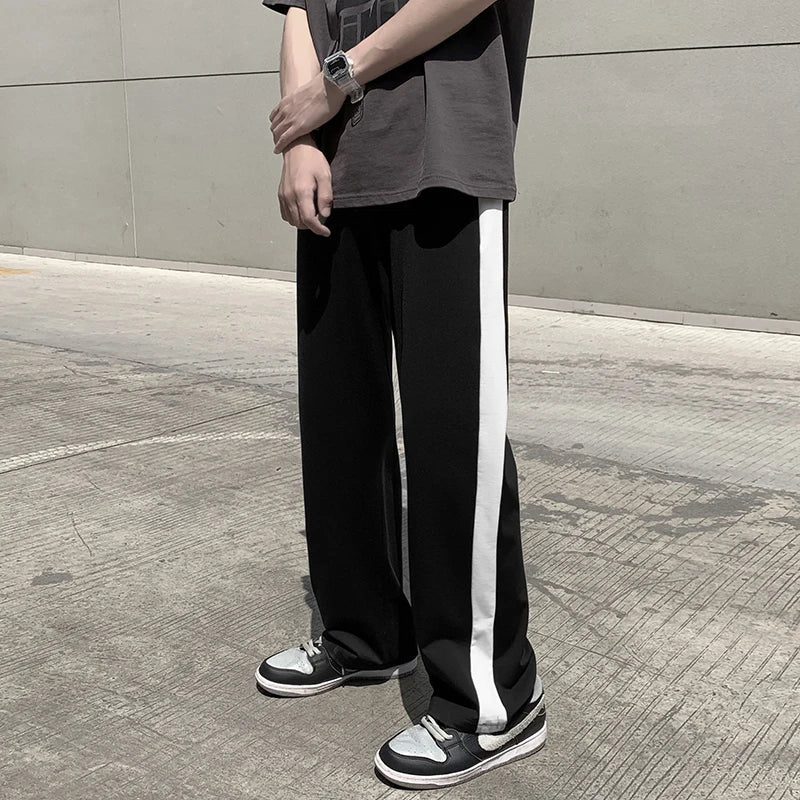 sanyamk  -  Streetwear Casual Pants Men Hip Hop Top Quality Elastic Waist Drawstring Men's Sweatpants Summer Straight Loose Trousers