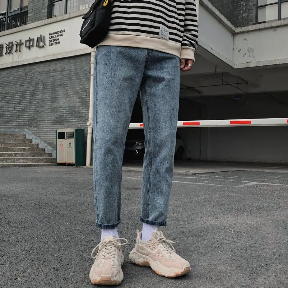 Bonsir Spring and Autumn New Fashion Trend Retro Jeans Men's Casual Elastic Comfortable High-Quality Large Size Trousers G101