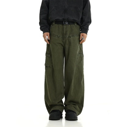 sanyamk Techwear Wide Cargo Pants Men Hip Hop Wide Leg Trousers Male Streetwear Loose Casual Oversize Korean Mens Clothing