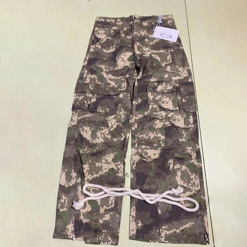 sanyamk Camouflage Cargo Pants Men Oversize Camo Trousers Male Loose Casual Vintage Streetwear Hip Hop Safari Style