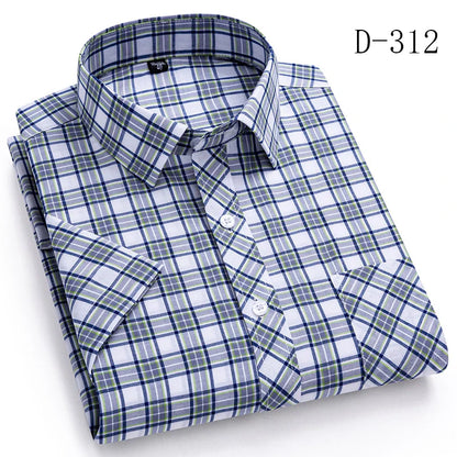 sanyamk Plaid Short Sleeve Shirts For Man Cotton England Preppy Classic Checked Summer New Fashion Clothing Businessman Casual Shirts