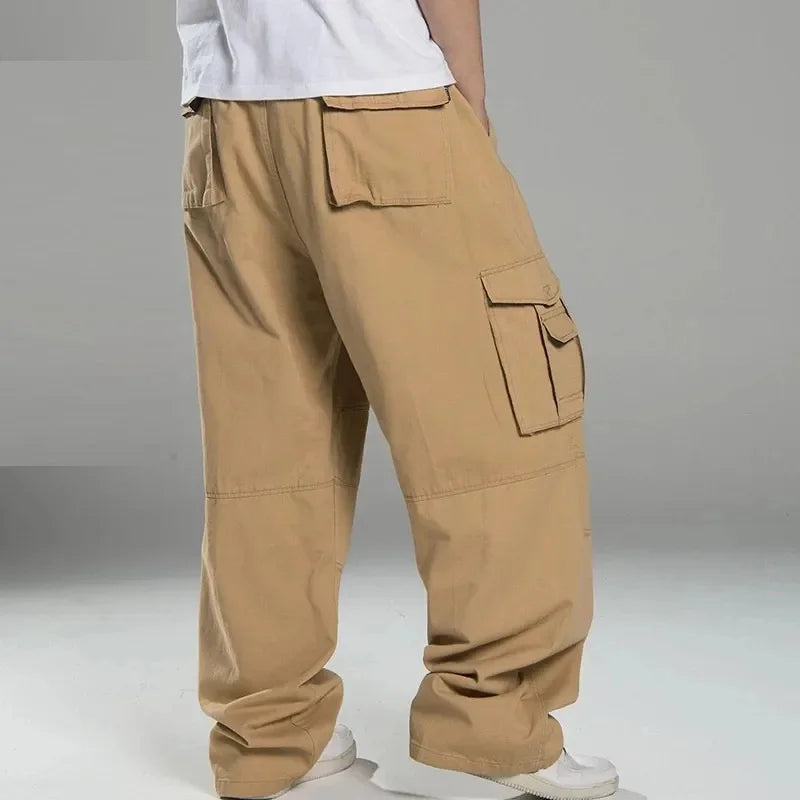 Bonsir Plus Size 8XL 140KG summer spring Men cargo pants thick high street safari style pockets Skateboard outdoor straight