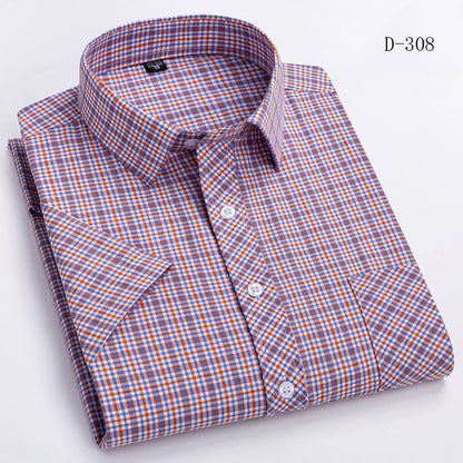 sanyamk Plaid Short Sleeve Shirts For Man Cotton England Preppy Classic Checked Summer New Fashion Clothing Businessman Casual Shirts