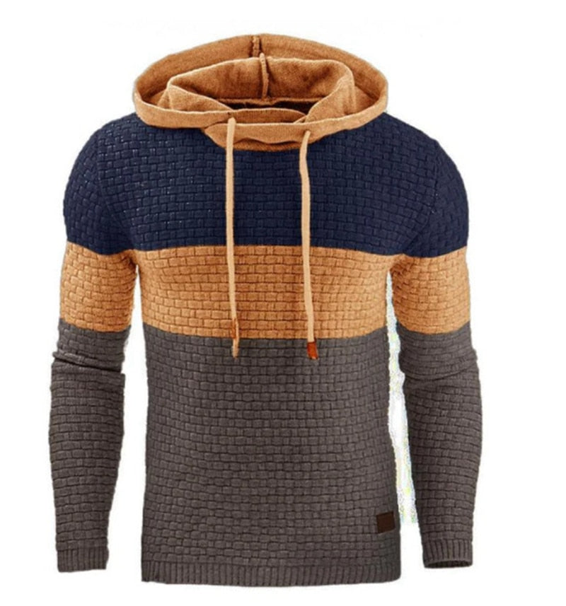 Bonsir Autumn Winter New Men's Jacquard Sweater Long Sleeve Hoodie Sweatshirt Jacket