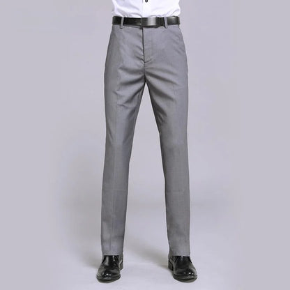 Bonsir High Waist Men's Suit Pants High Quality Autumn Thick Straight Business Work Daily Dress Formal Pants Classic Trousers A269