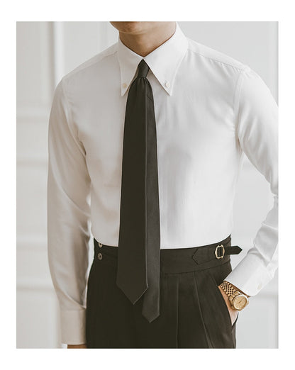 Bonsir Fall Men Business Solid Color Shirt Long Sleeve Slim Fit Hairstylist Shirts Men Office Tuxedo Shirt Social Herren Hemd