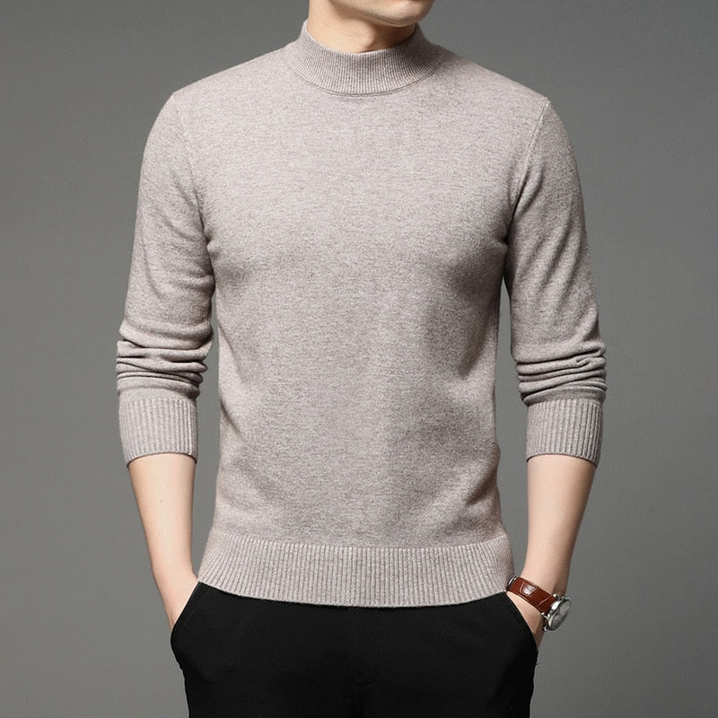 sanyamk 2022 Autumn and Winter New Men Turtleneck Pullover Sweater Fashion Solid Color Thick and Warm Bottoming Shirt Male Brand Clothes