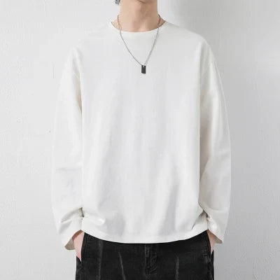 sanyamk  -   Spring Summer Men Basic Solid Color T-Shirts Mens  Slim Fit Soft Tops Tees Male Oversized Plain TShirts M-5XL